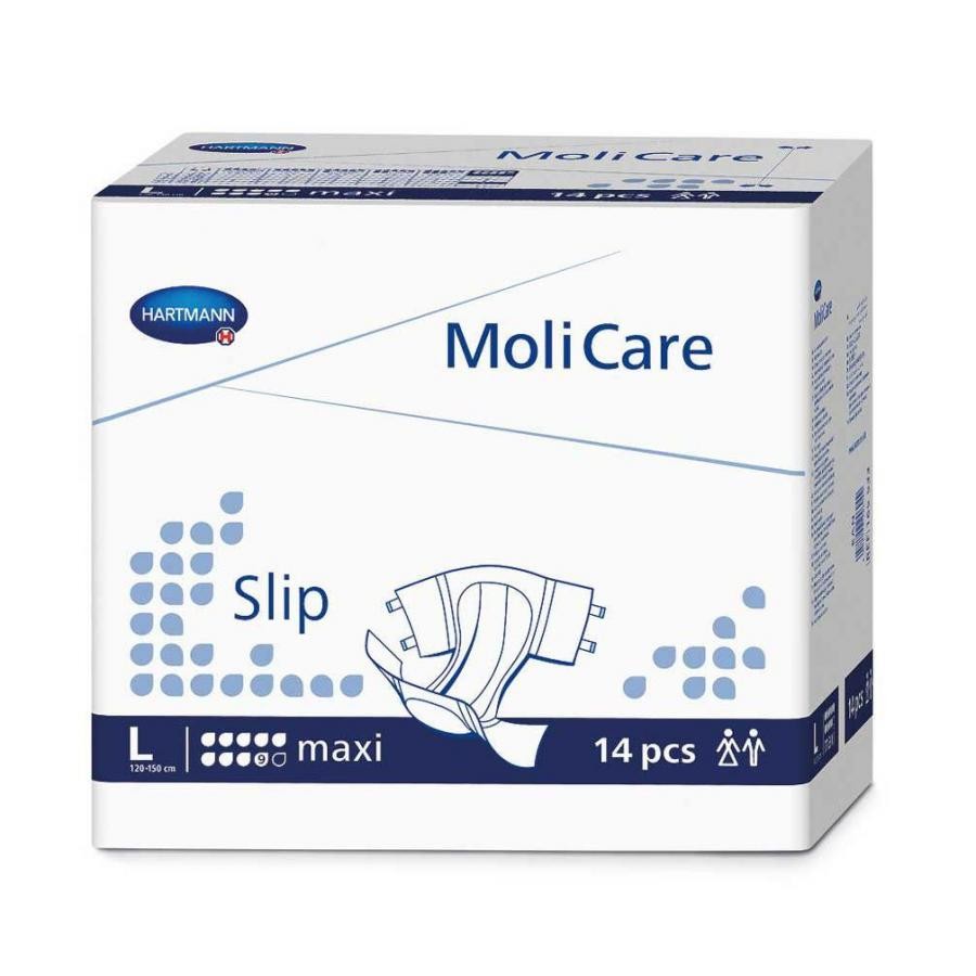 MoliCare Slip Maxi Briefs Adult, L, Unisex 47-59″ Hip Fasten Tab Heavy Absorb 56