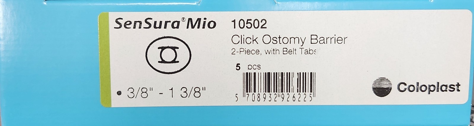 5 Coloplast 10502 Ostomy Barrier SenSura Mio Click Cut to Fit 3/8 to 1-3/8″
