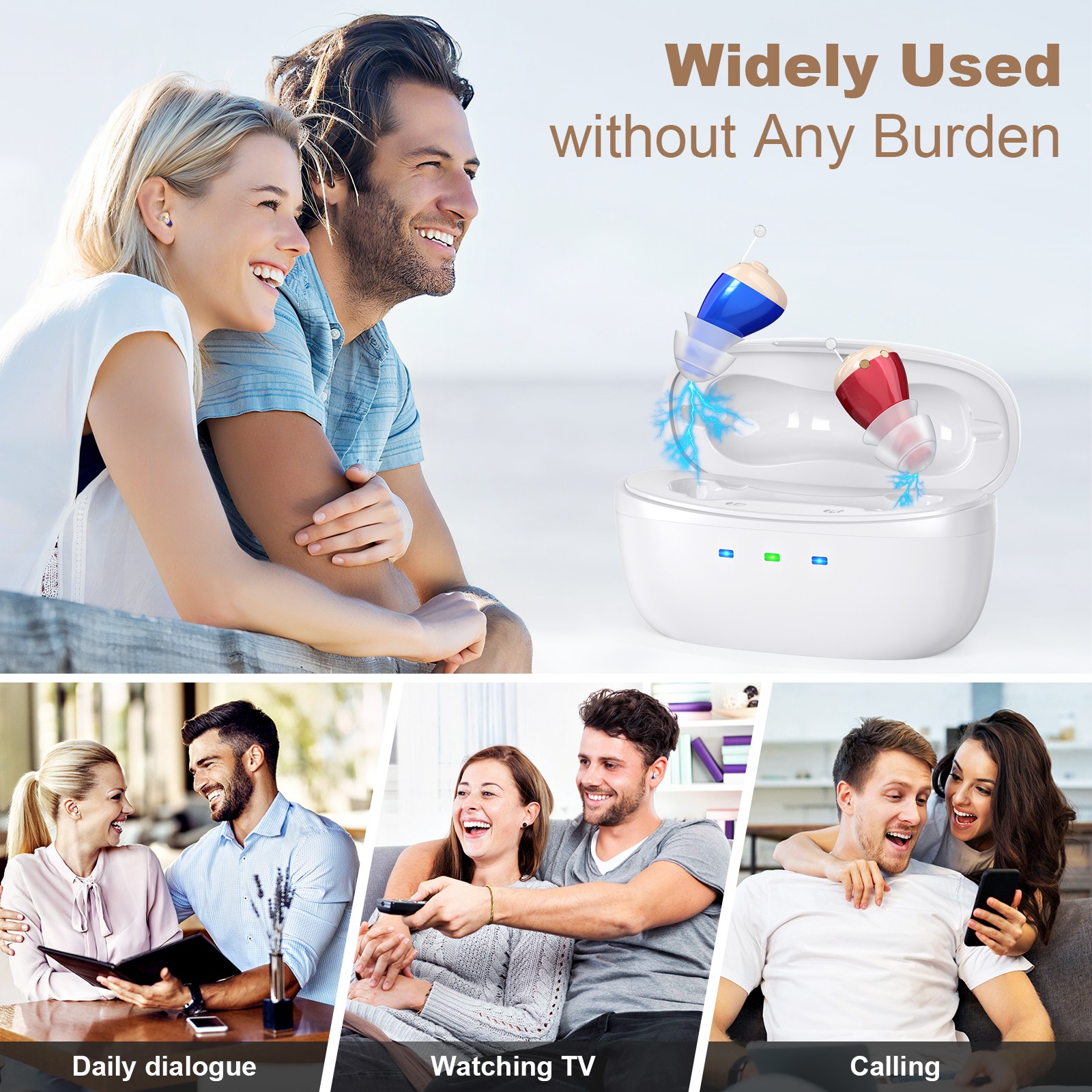 1Pair Rechargeable Digital Invisible Hearing Aids Sound Voice Amplifier ITE Mini