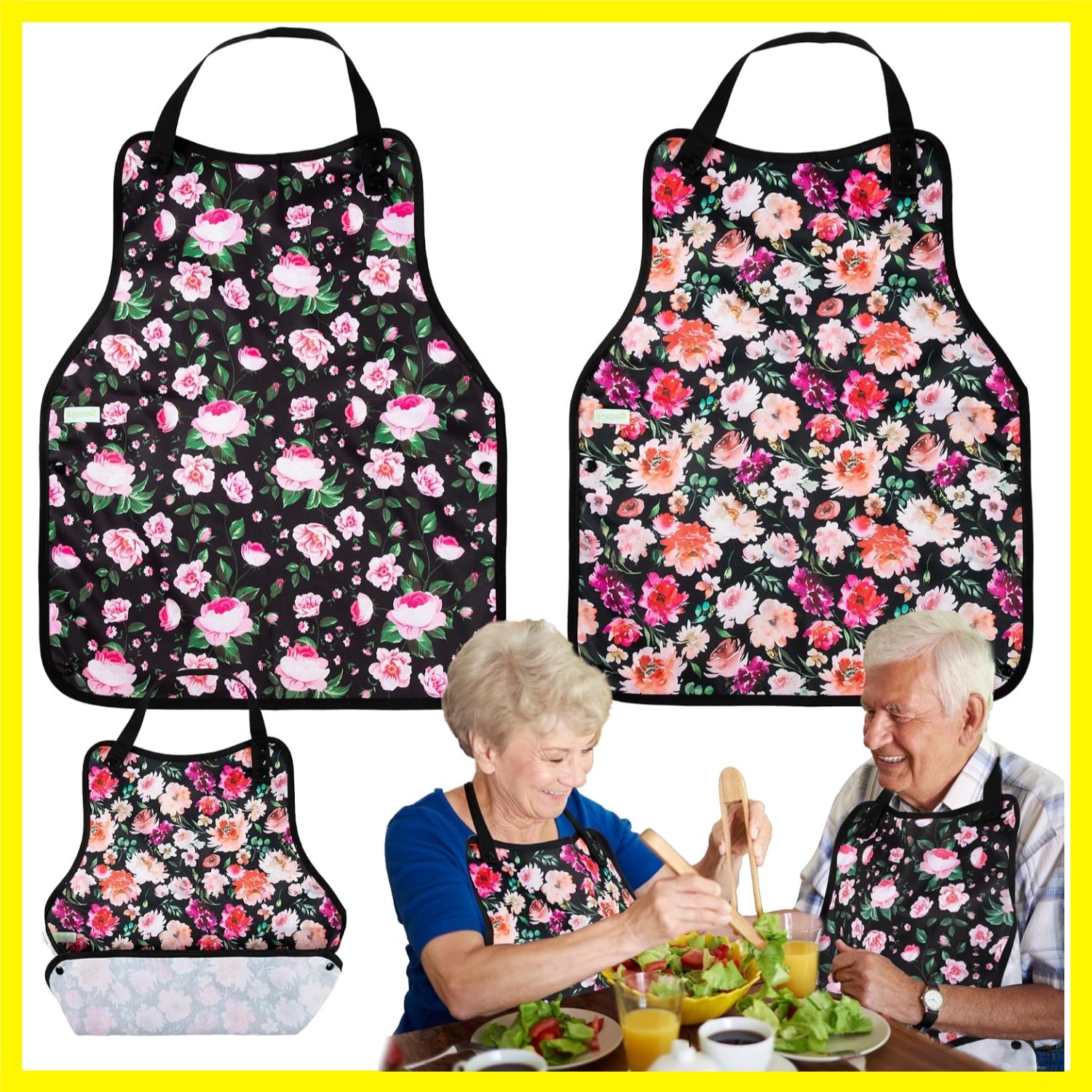 Seniors Adult Bibs for Women Men Eating, Clothing Protectors for Adults Elder…
