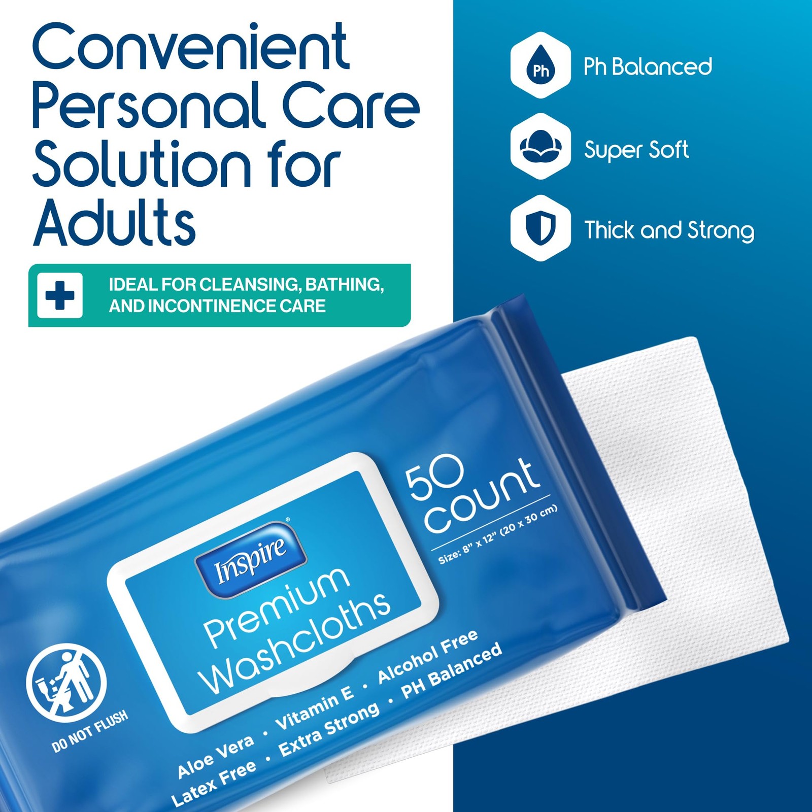 Adult Wet Wipes, Wash Cloths, Incontinence & Cleansing for Elderly Extra Larg…