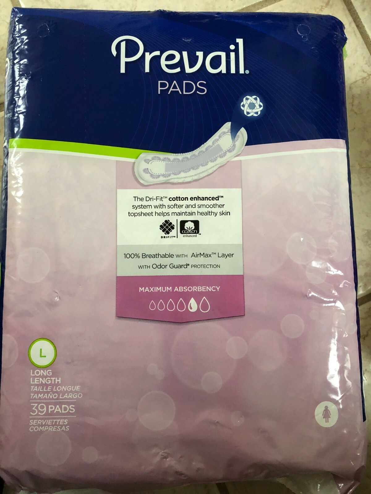 Prevail Pads, Long Length, Maximum Absorbency – 39 CT