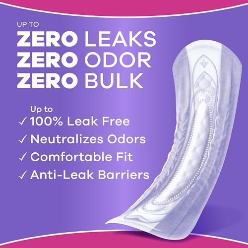 Always Discreet Incontinence Pads for Women, Extra Heavy Absorbency, 66 Count