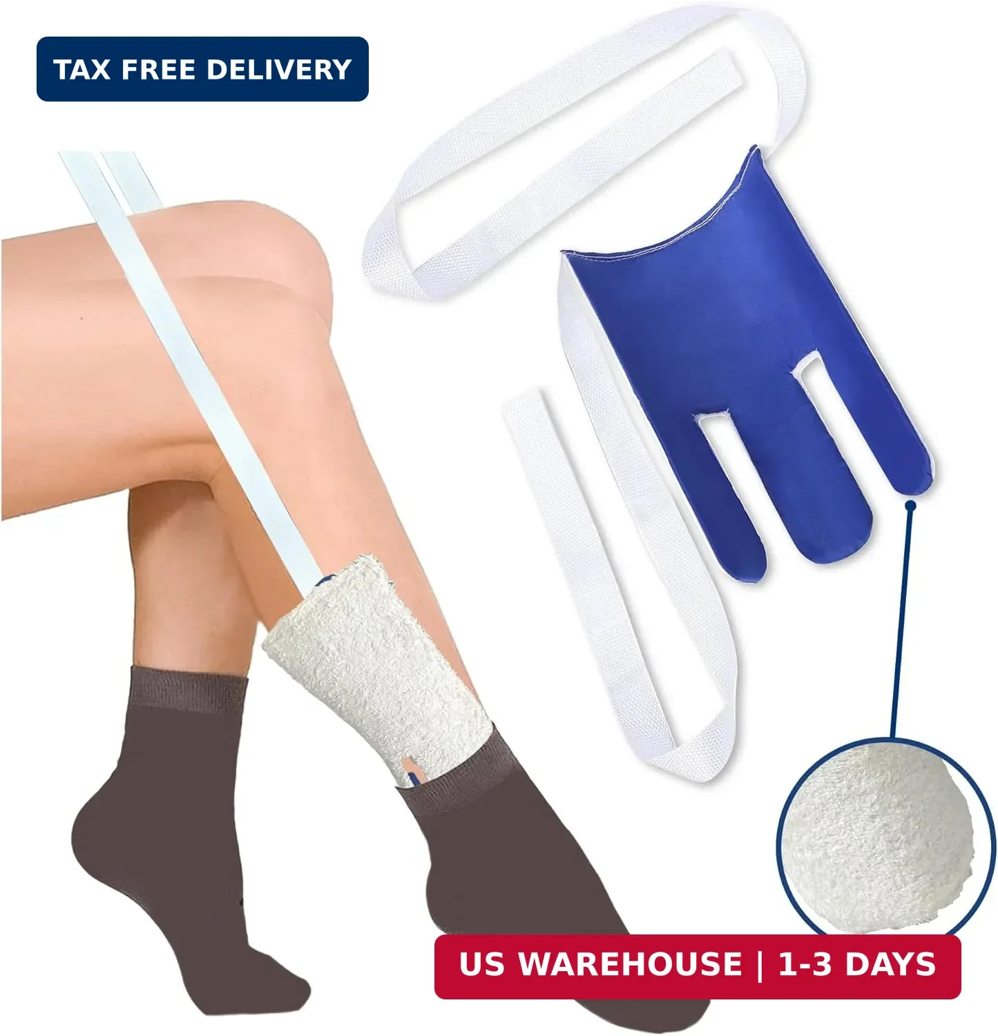Skil-Care Easy-On Sock Aid Device for Seniors, Flexible Sock Helper for Seniors