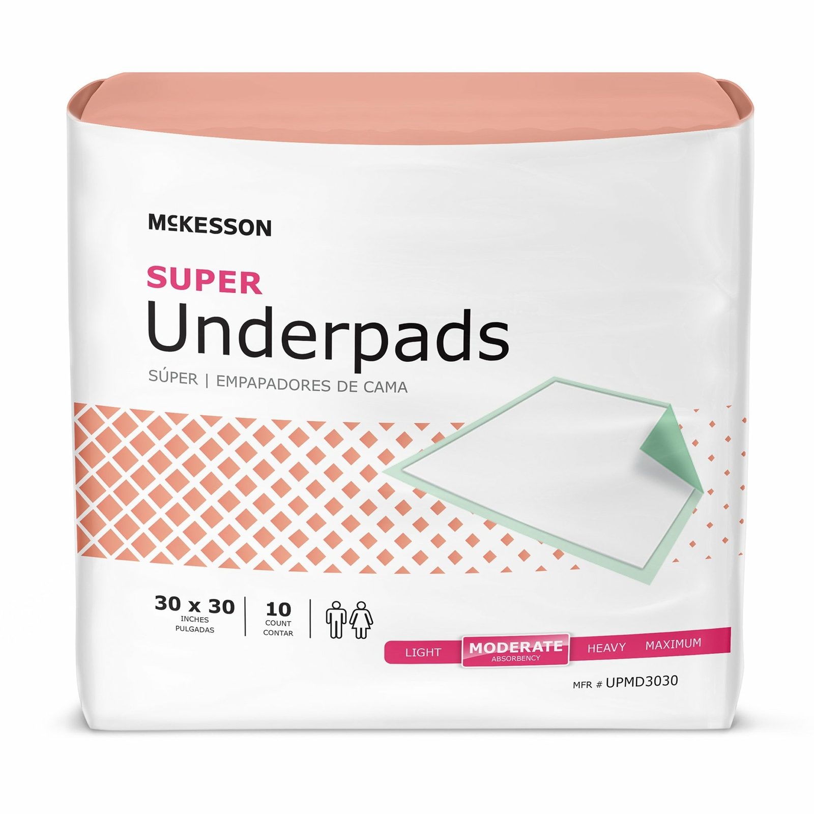 10 McKesson Moderate Absorbency Adult Bed Pad Disposable Incontinence Underpads