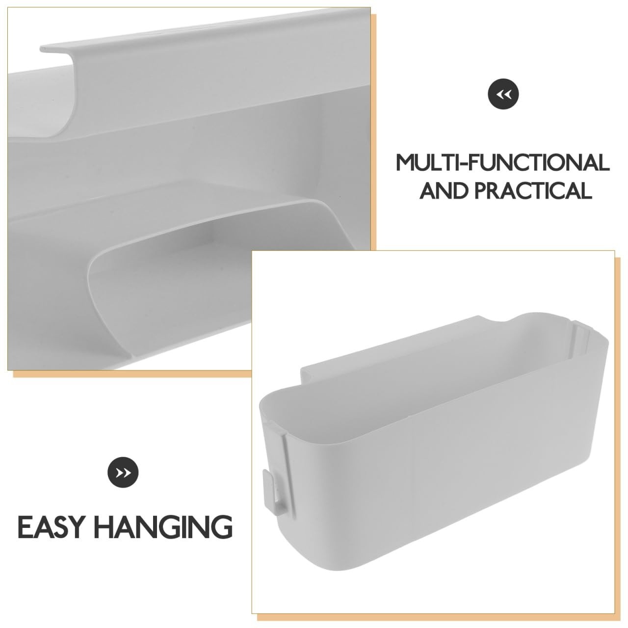 Bedside Caddy for Dorm Bed, Plastic Bedside Hanging Organizer with Side Hooks…