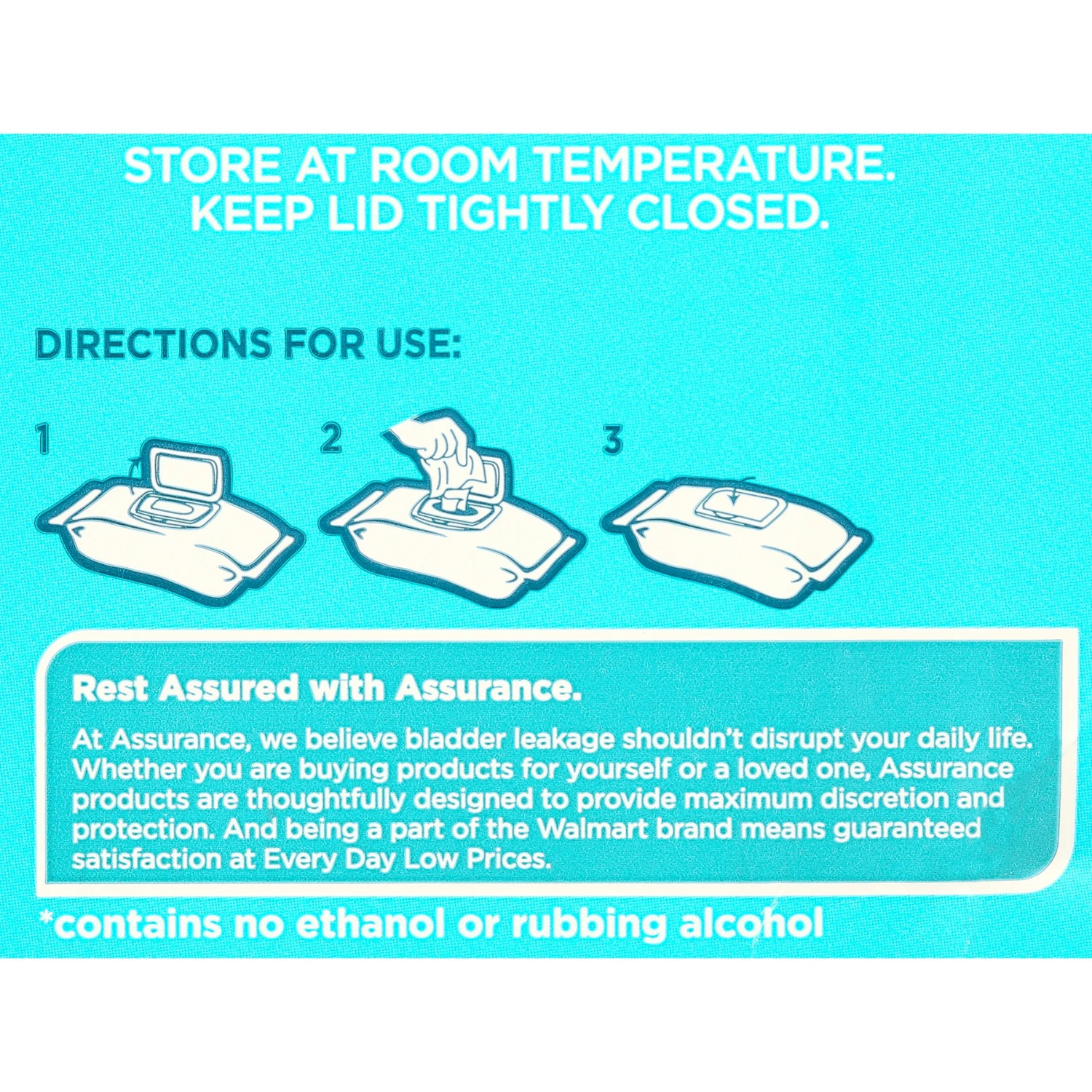 2pk Assurance Premium Disposable Washcloths Pre-Moistened Body Wipes, XL, 192 Ct