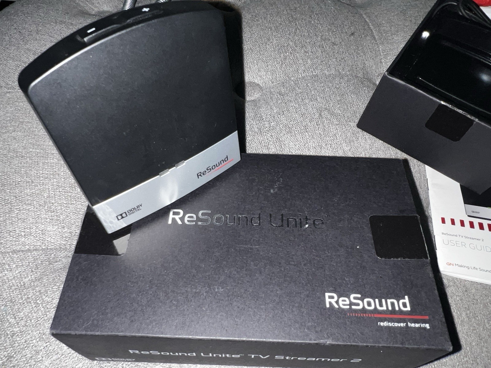 ReSound Unite TV Streamer 2 – Complete in Box – Hearing Aid TV Audio Streamer