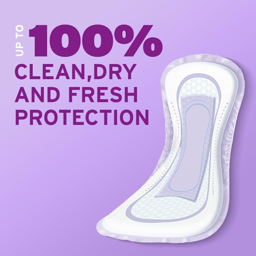 Overnight Incontinence & Postpartum Pads for Bladder Leaks, 8 Drop Extra Coverag