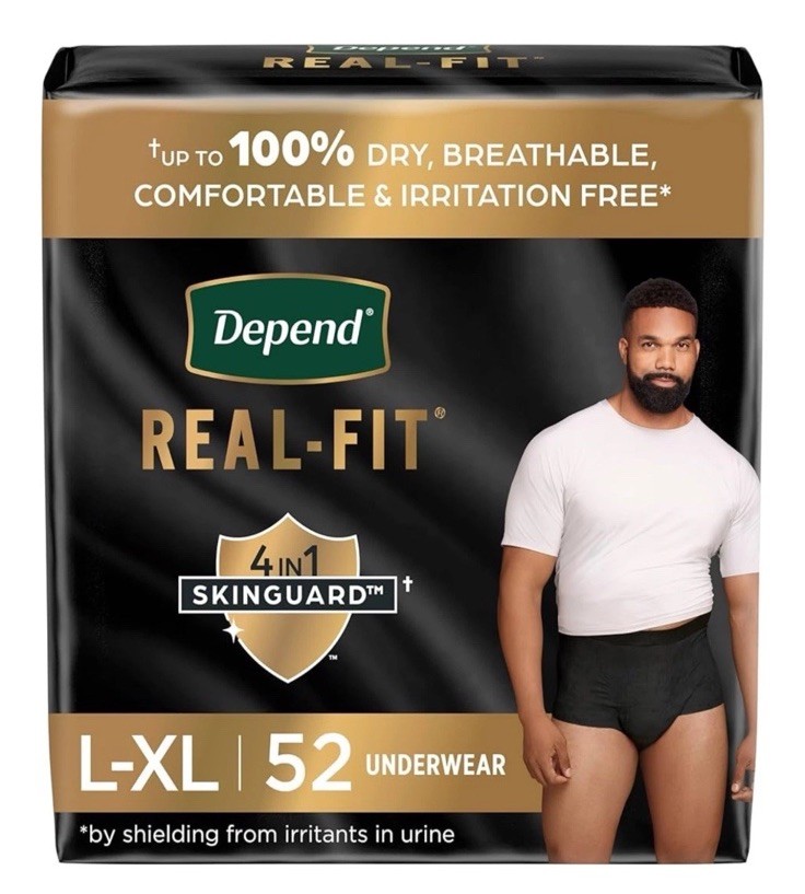 Depend Real Fit Incontinence Underwear for Men – Maximum Absorbency – L/XL