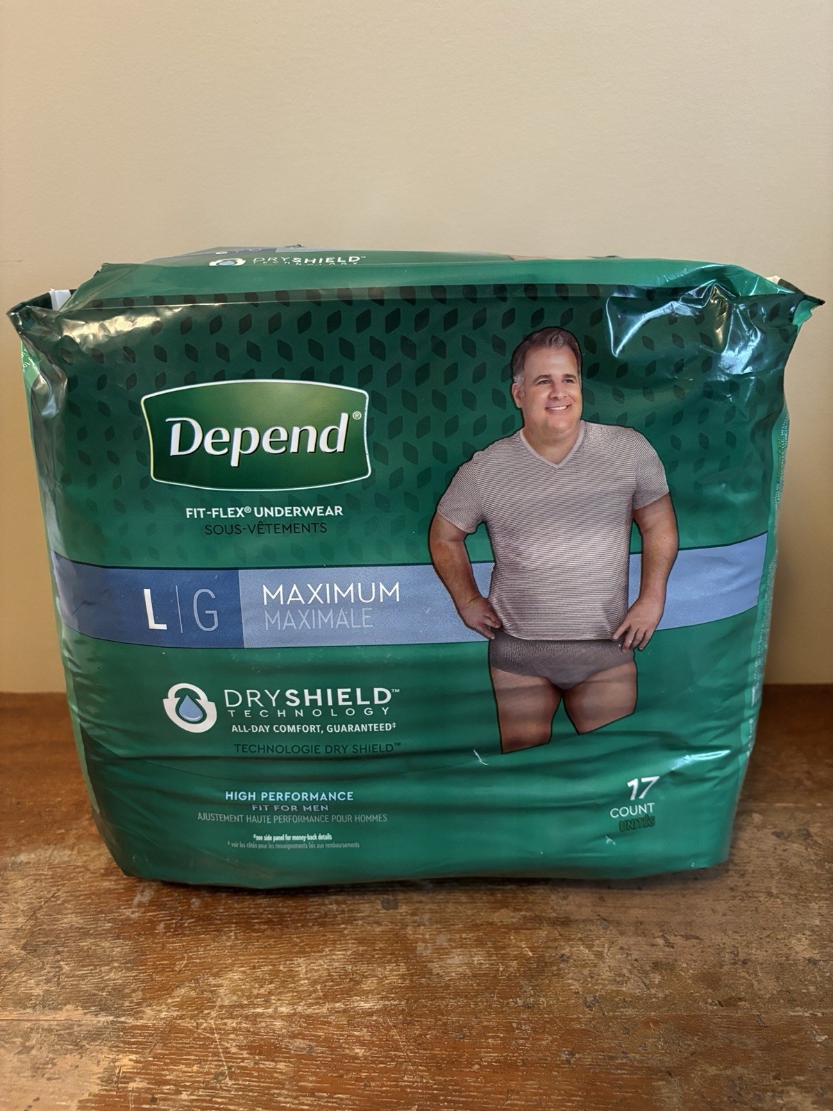 Depends Fit-Flex Underwear Men Size Large Max Absorb 17ct – Gray – Free Ship