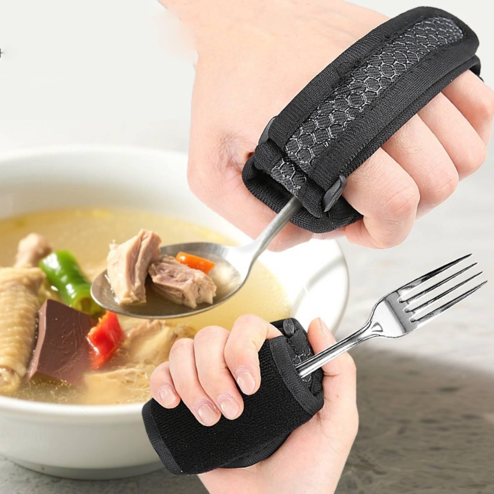 Hand Strap Utensil Holder Comfort for Weak Grip Hand Tremors Disabled People