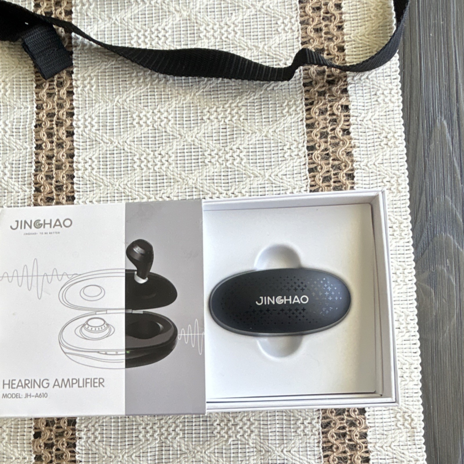 Jinghao JH-A610 Hearing Amplifier Black with Charging Case & USB Cable