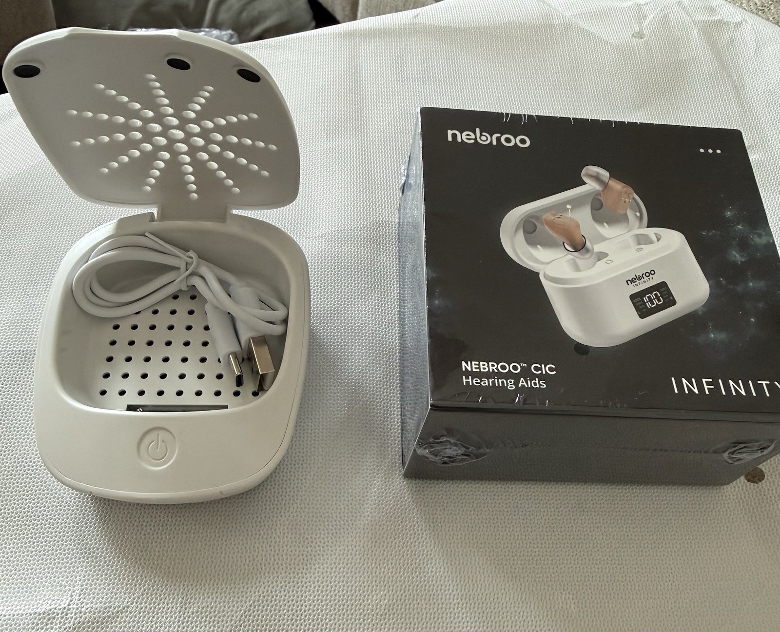 Nebroo Infinity CIC OTC Rechargeable Hearing Aids Sealed New CN430S