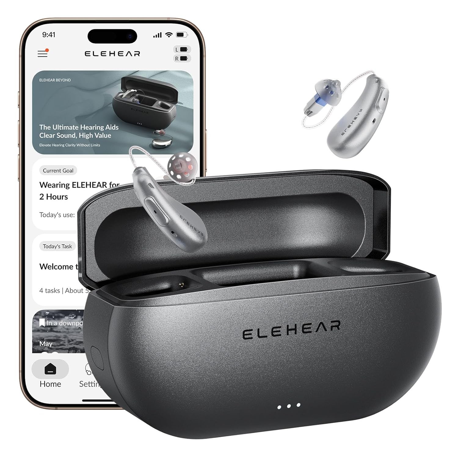 ELEHEAR Beyond Pro OTC Hearing Aids Bluetooth Rechargeable VocClear 2.0