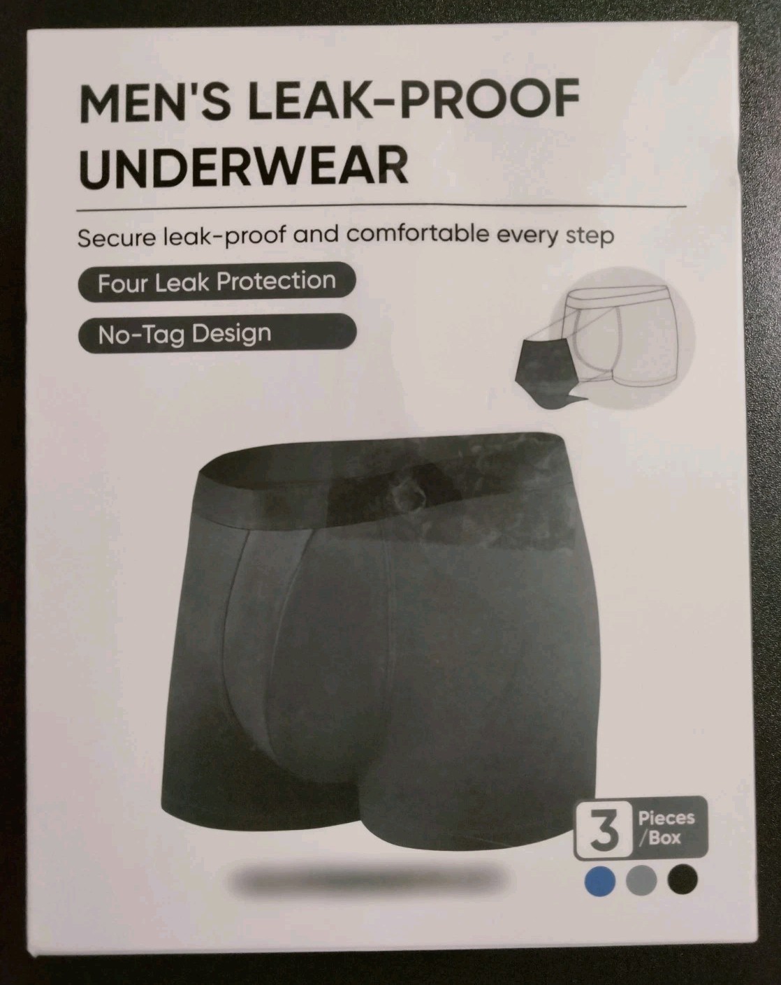 AKMADM Incontinence Underwear Mens 150ML Absorbent, Leak Proof Underwear Size Sm