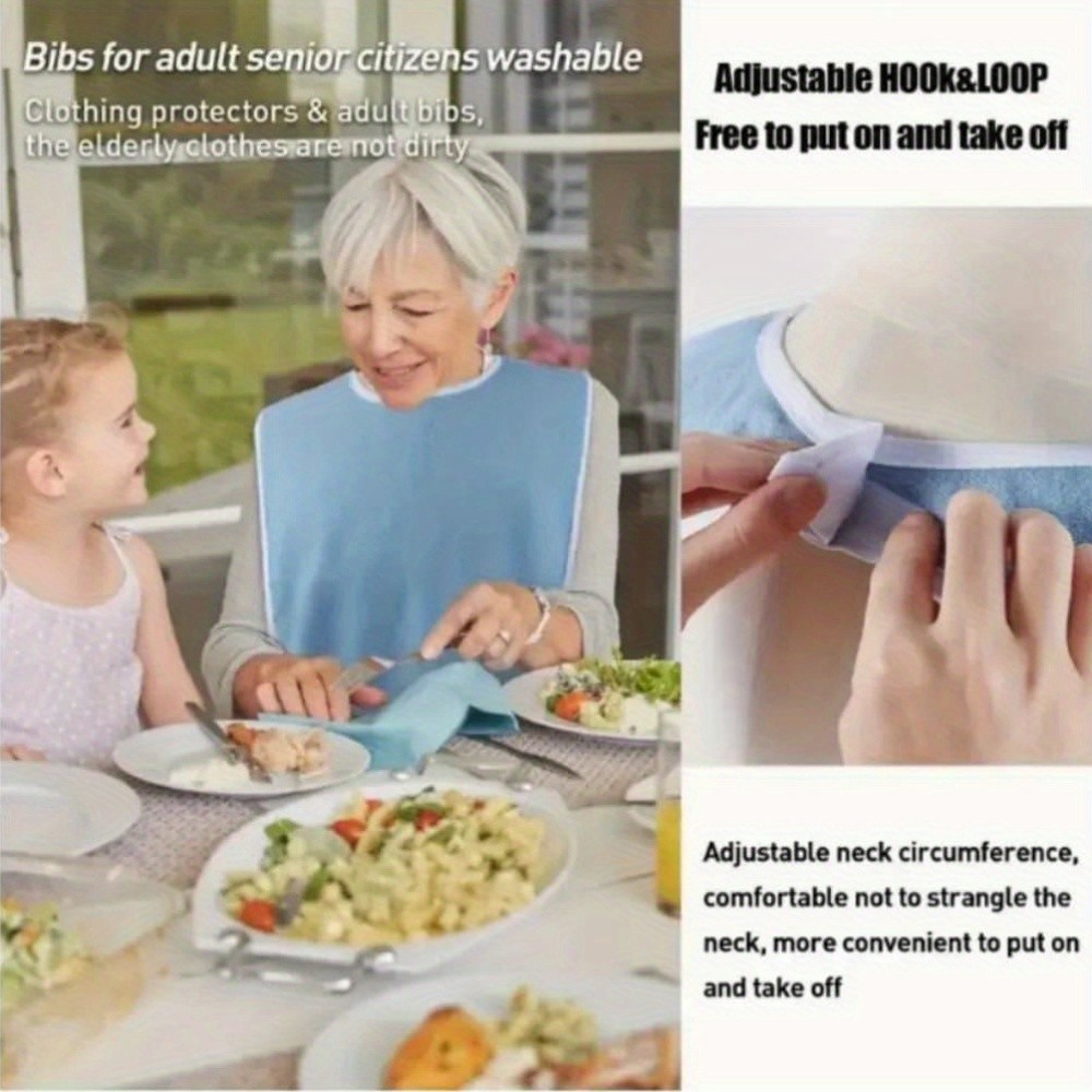 10 Pack Terry Cloth Adult Bibs/Senior Meal Time Clothing Protector w/Hook&Loop
