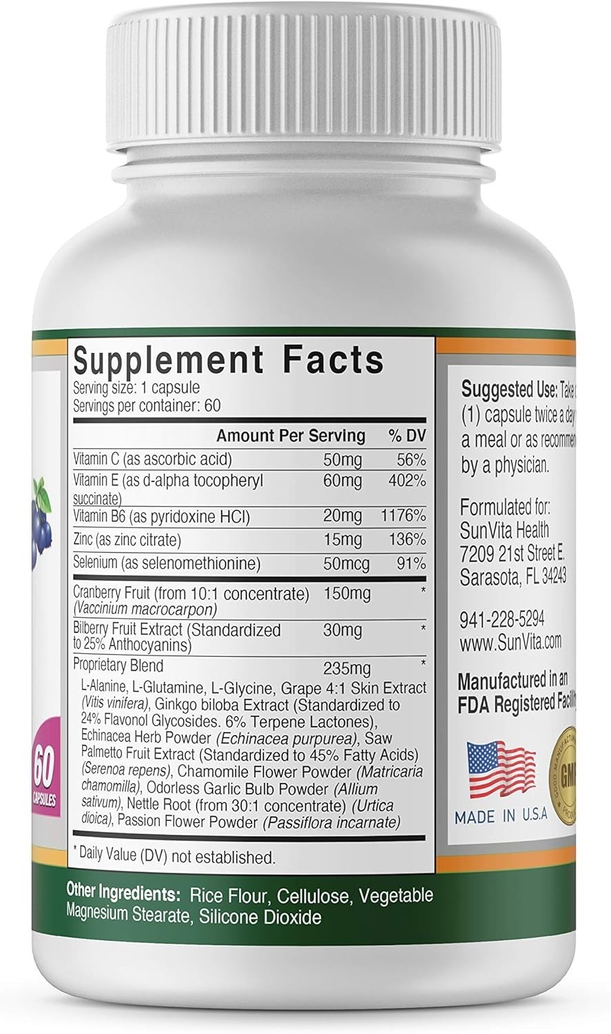 Natural Supplement for Bladder Control, Reduces Urinary Frequency & Urgency