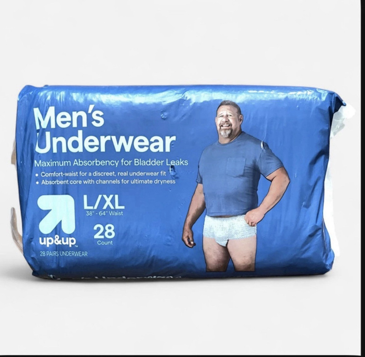 up&up Men’s Incontinence Pants Maximum Absorbency L/XL White 28 Count Pull-On