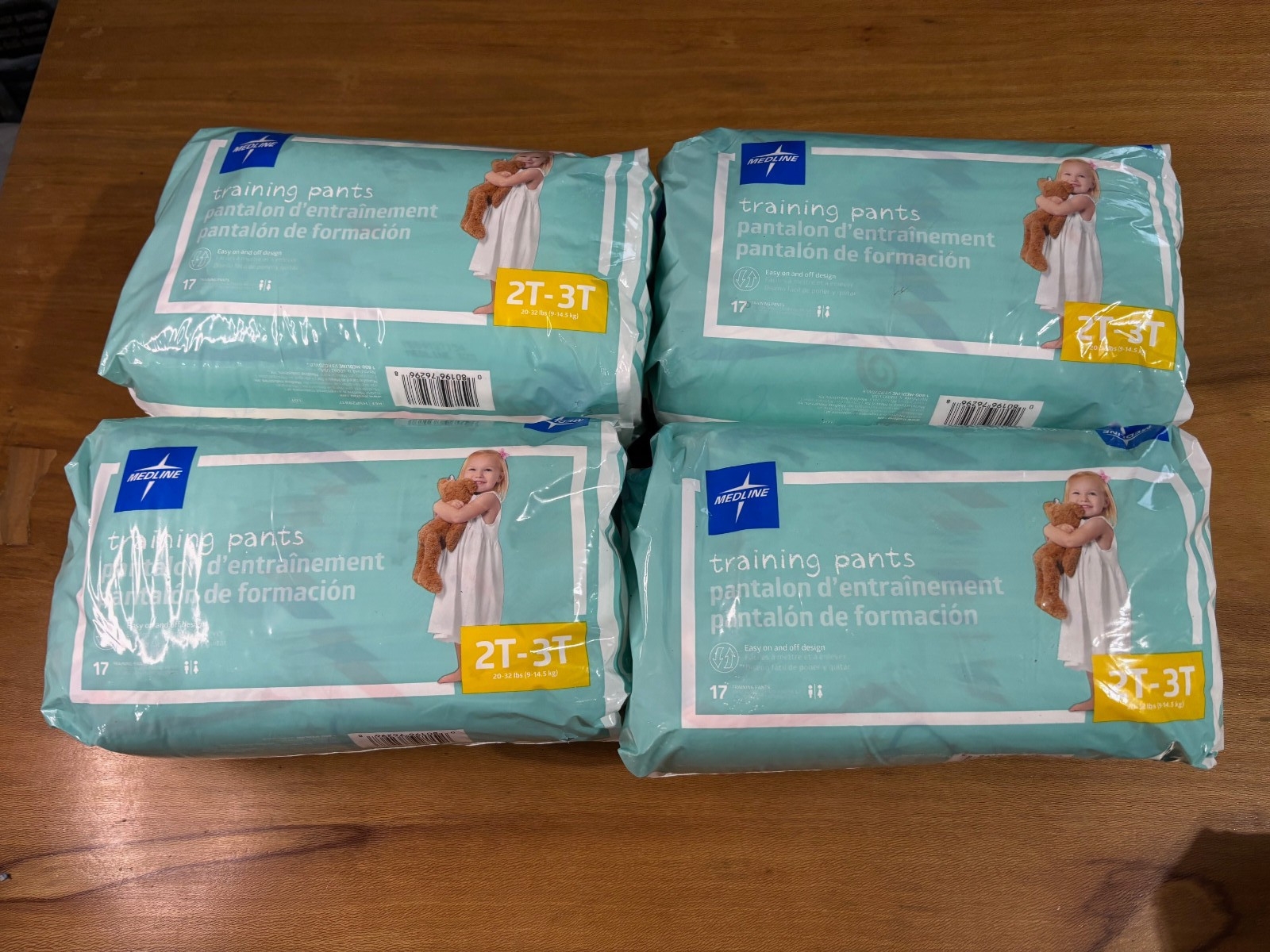 Medline disposable Training Pants Size 2T-3T 68 Count 38+ Lbs NEW Pull Ups