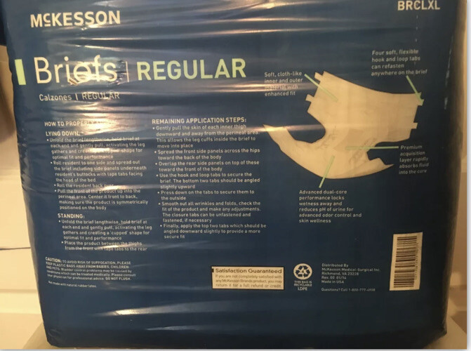 New 2 McKesson Regular Adult Diapers Briefs Packs Of 20 XL BRCLXL 40 Count Total