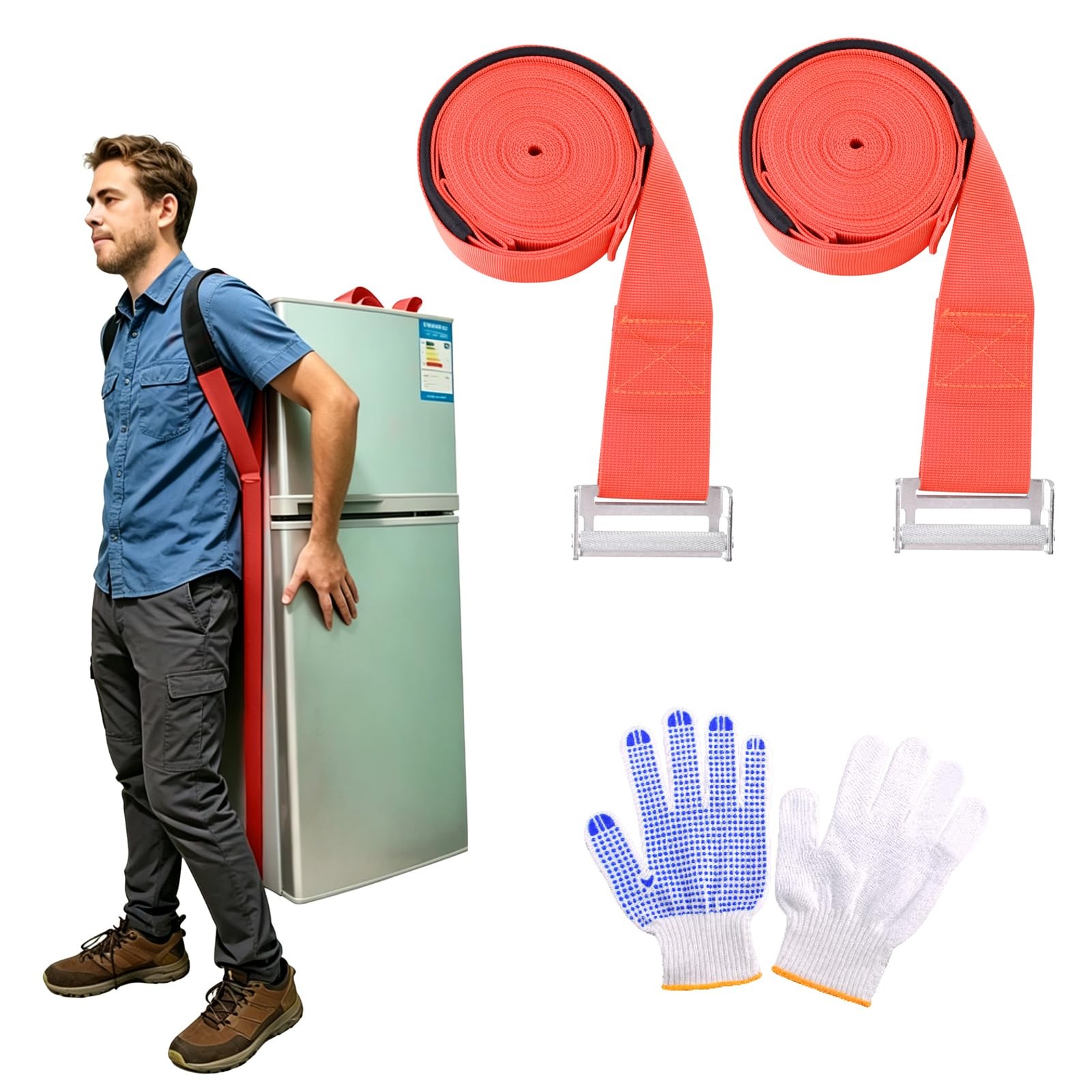 Moving Straps, 1-Person Lifting and Carrying System, Adjustable Shoulder Harn…