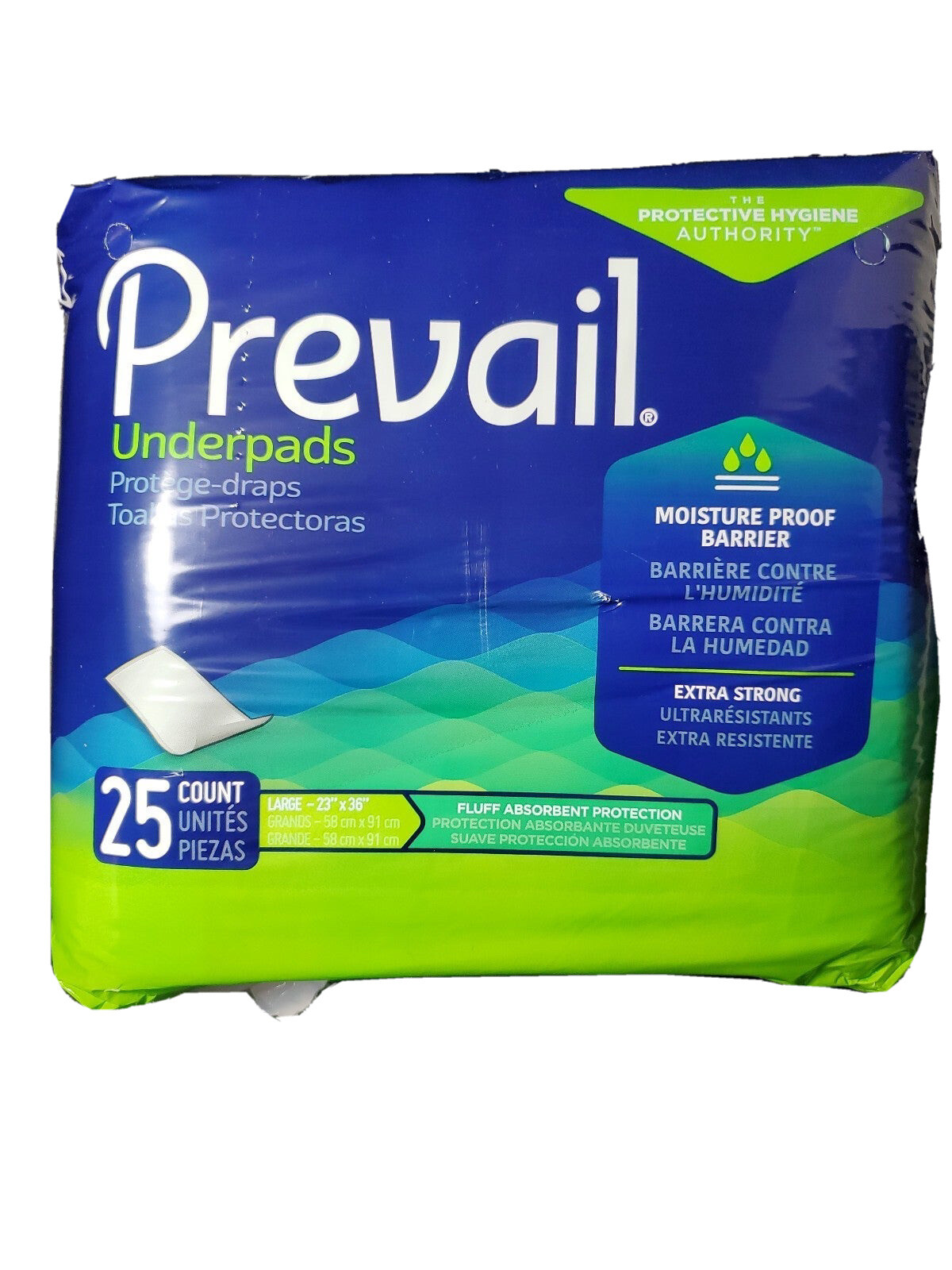 Prevail Underpads – 25 count – Large 23”x36”. Extra strong.