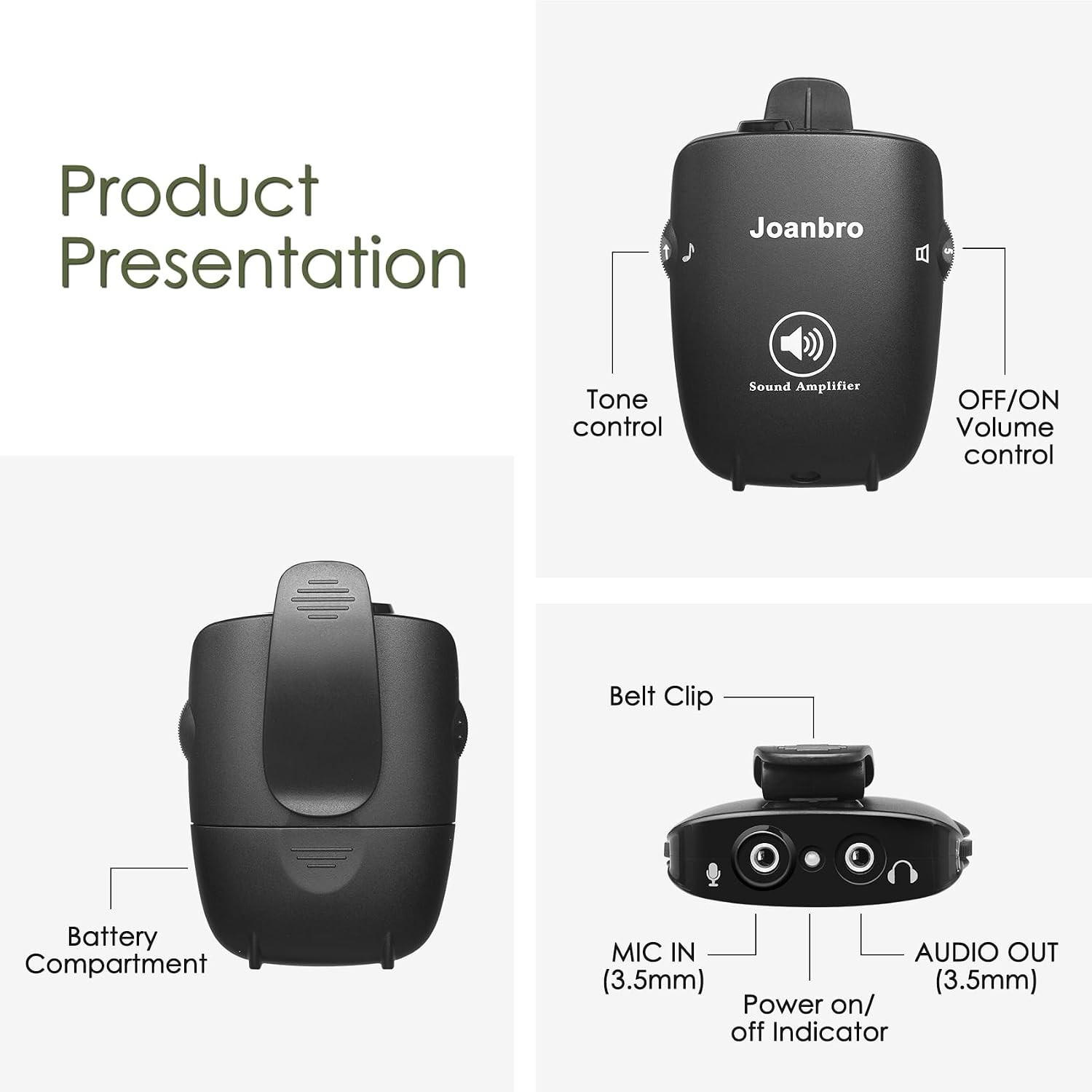 Personal Sound Amplifier 50dB Gain Noise Cancelling Headphones