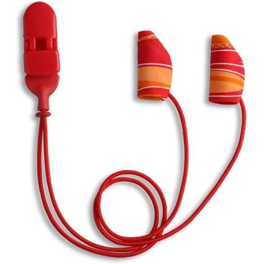 Ear Gear Micro Corded (Binaural) | Up to 1″ Hearing Aids | Orange-Red