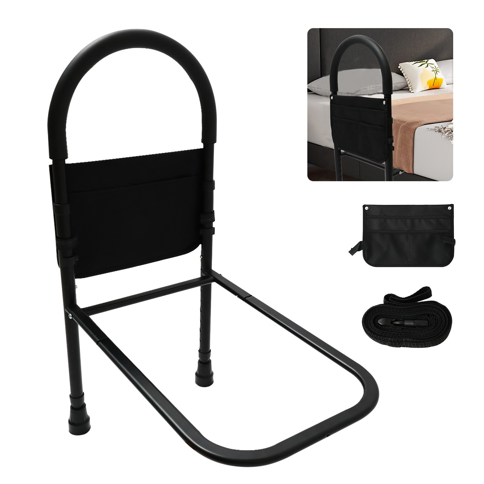 220 BLS Bedside Safety Rail For Seniors Height Adjustable With Storage Bag