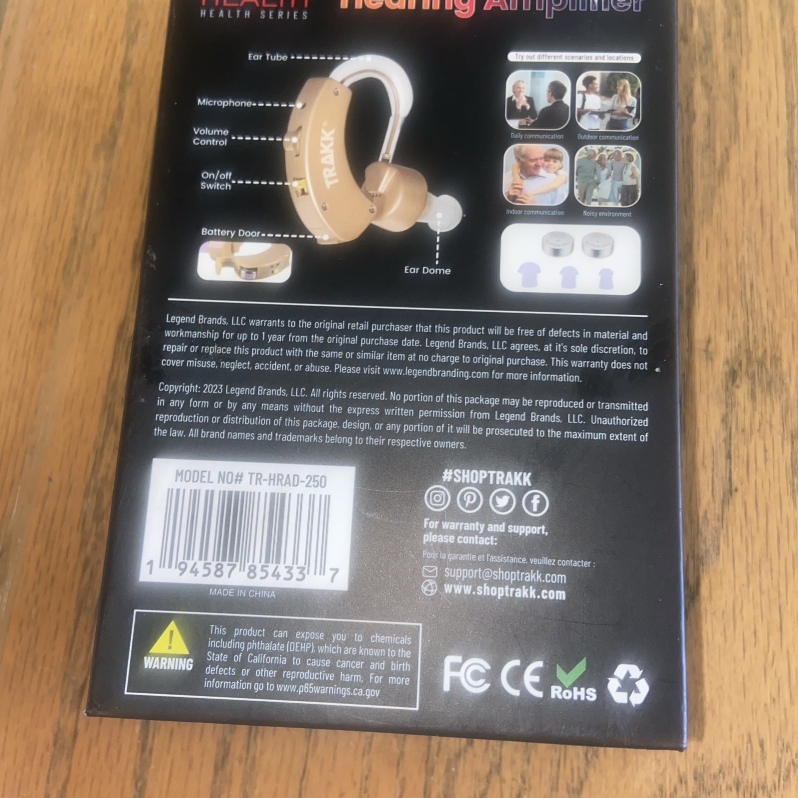 Trakk Health Personal Hearing Amplifier – Sound Amplifier – Single Hearing Aid