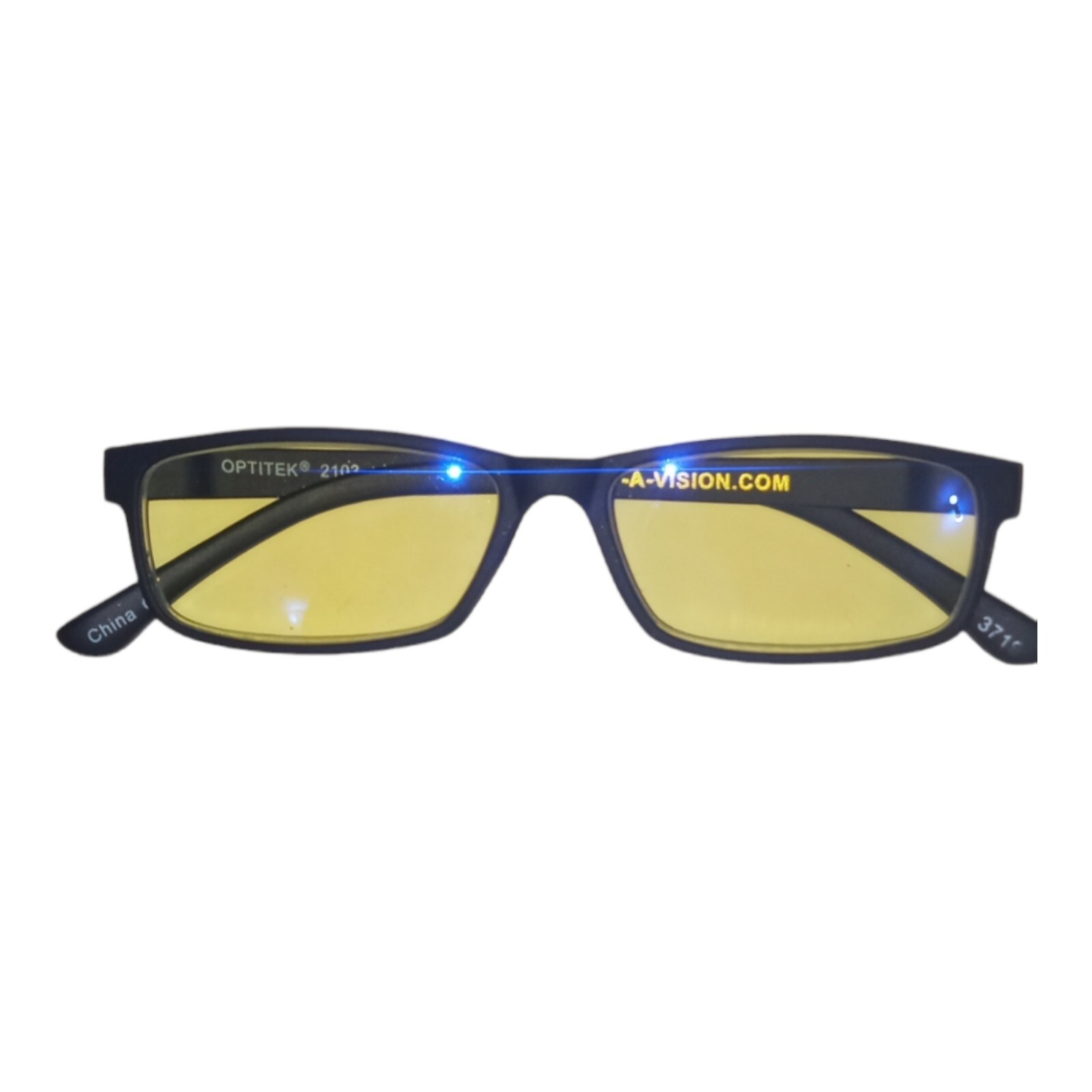 Optitek Rectangular Blue Light Reading Glasses, Black, 1.25