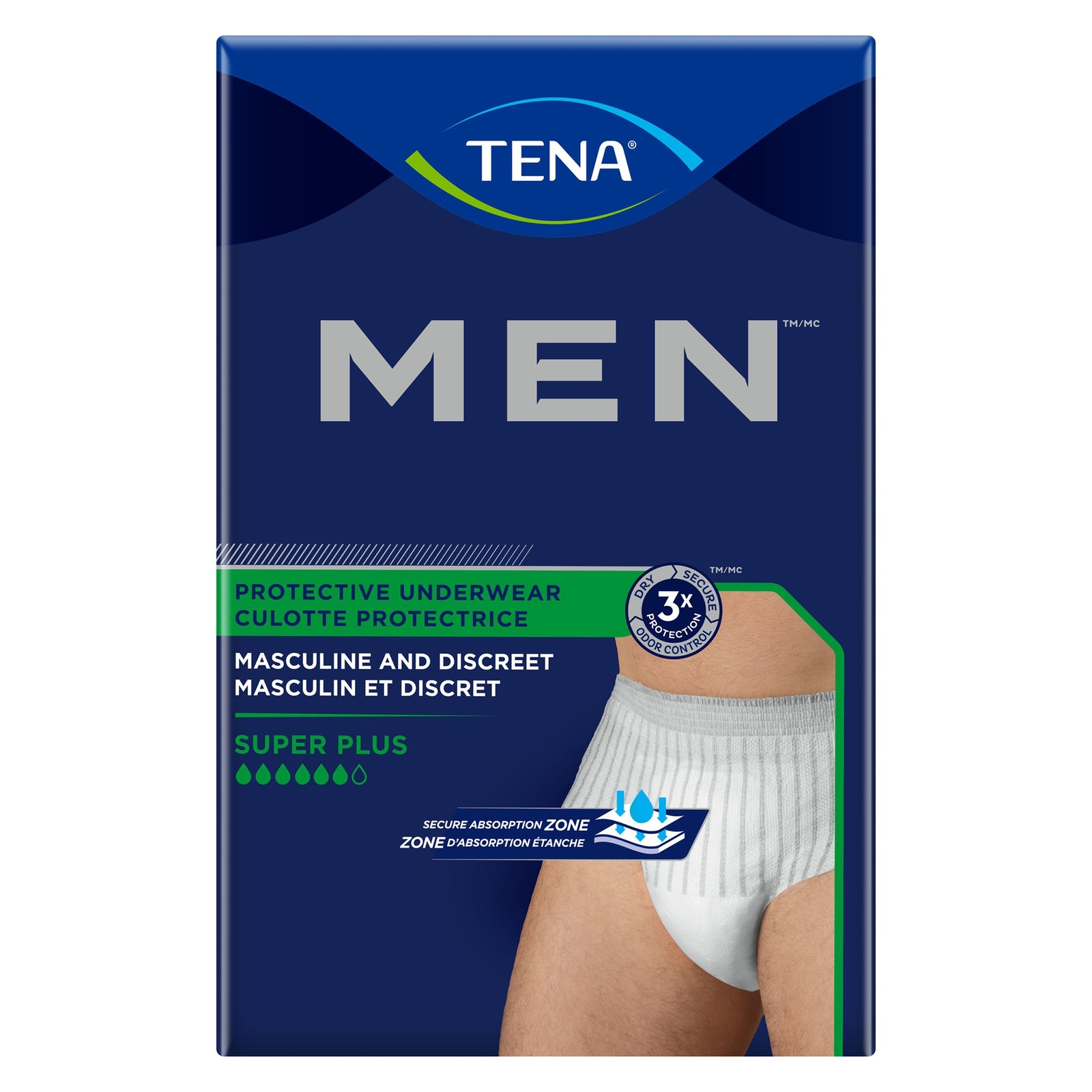 TENA Men Protective Underwear, Super Plus, Large/X-Large 44″-64″ Case of 56