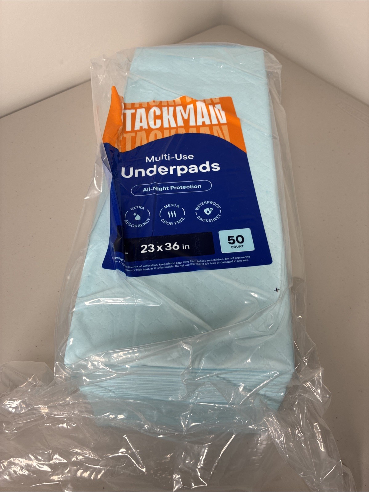 Stackman 50ct Adult Underpads 23×36 Heavy Absorbency Chux Bed Pads
