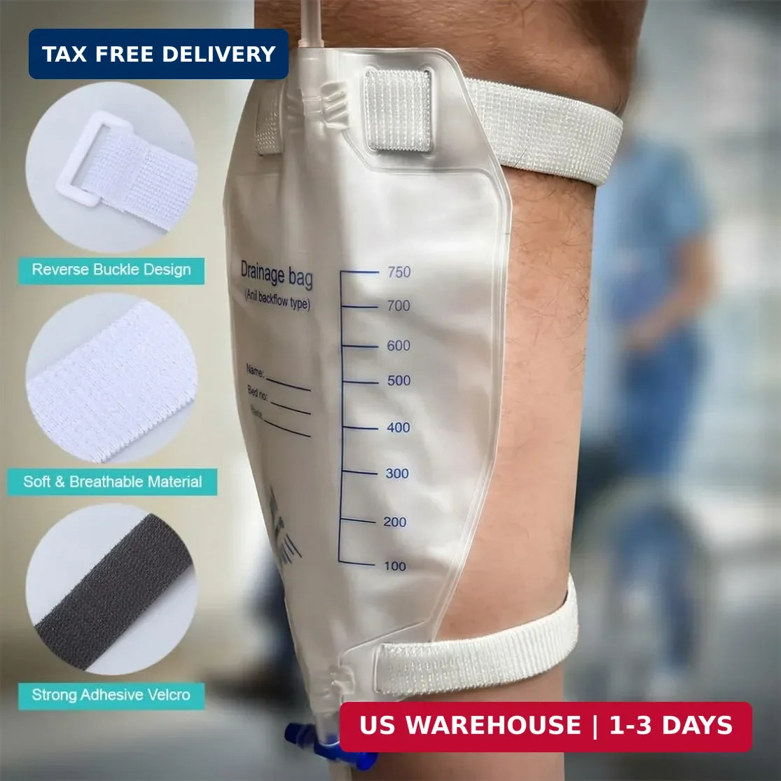 Leg Bag Strap 5pack Catheter Leg Straps Adjustable Urine Drainage Bag Strap Cath