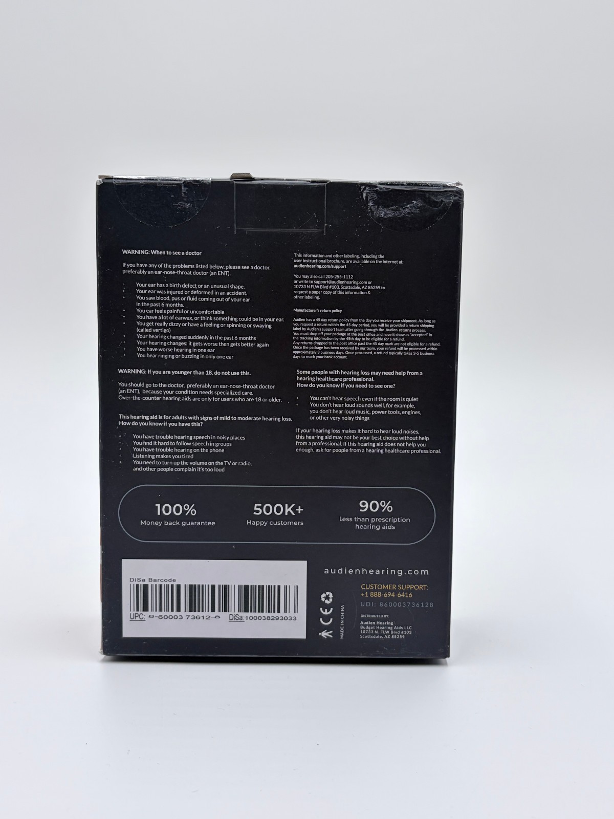 Audien Hearing ATOM One Wireless Rechargeable OTC Hearing AIDS (NEW SEALED)