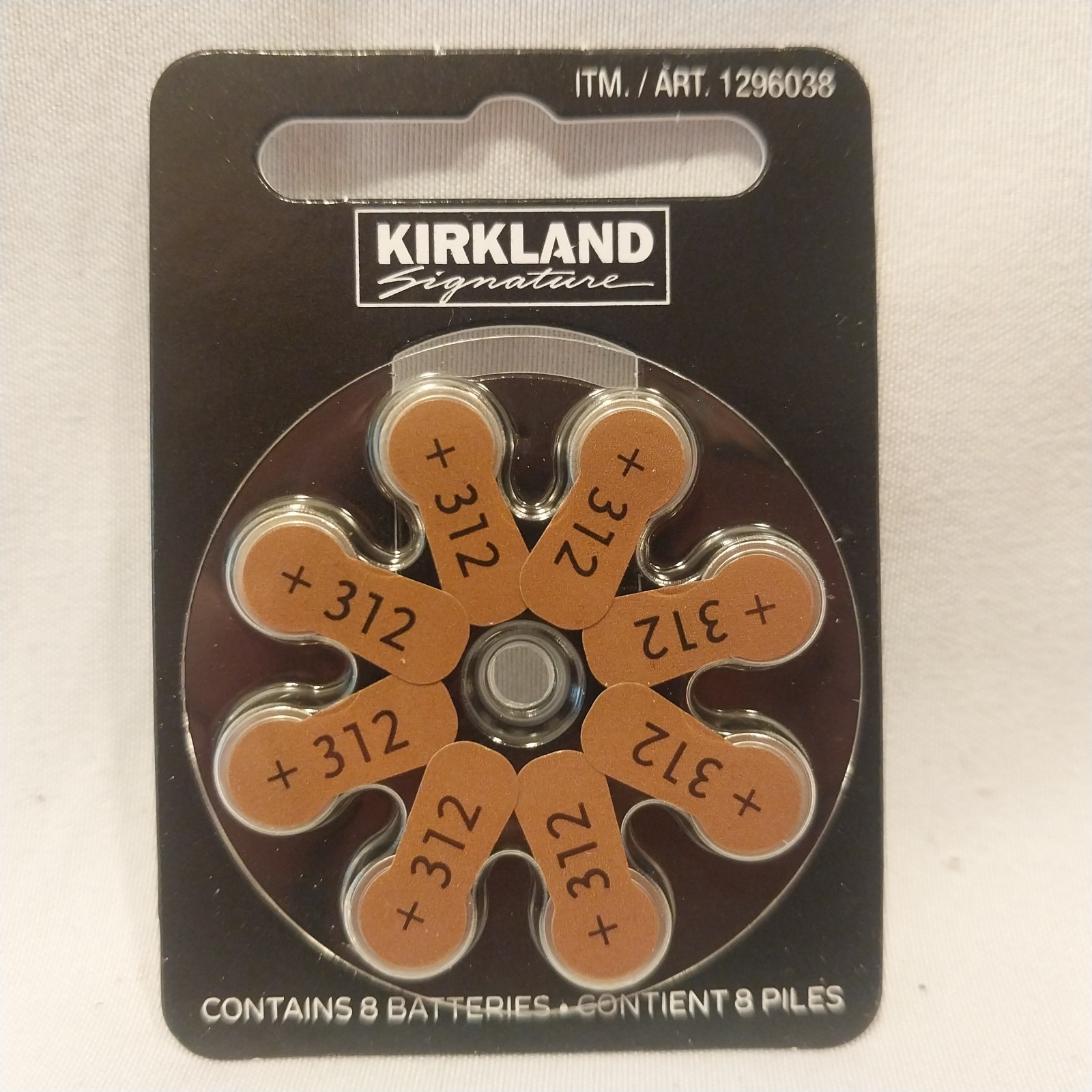8ct Kirkland Signature Hearing Aid Batteries #312 Zinc Air Long Lasting NEW!