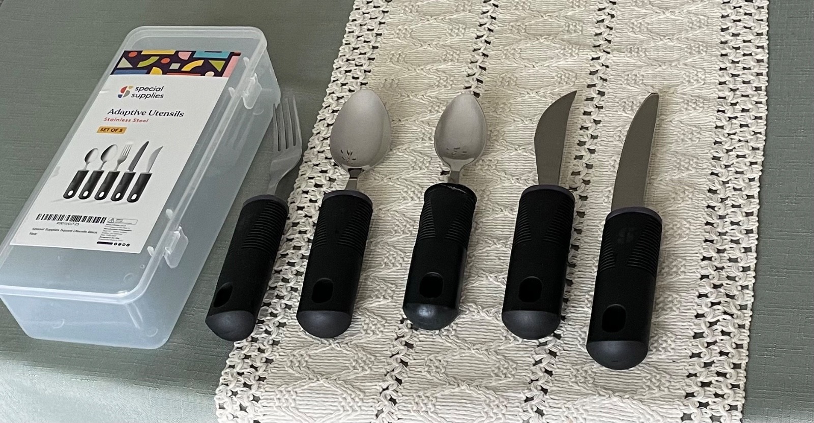 Special Supplies Adaptive Utensils Stainless steel Grip Weighted Set of 14