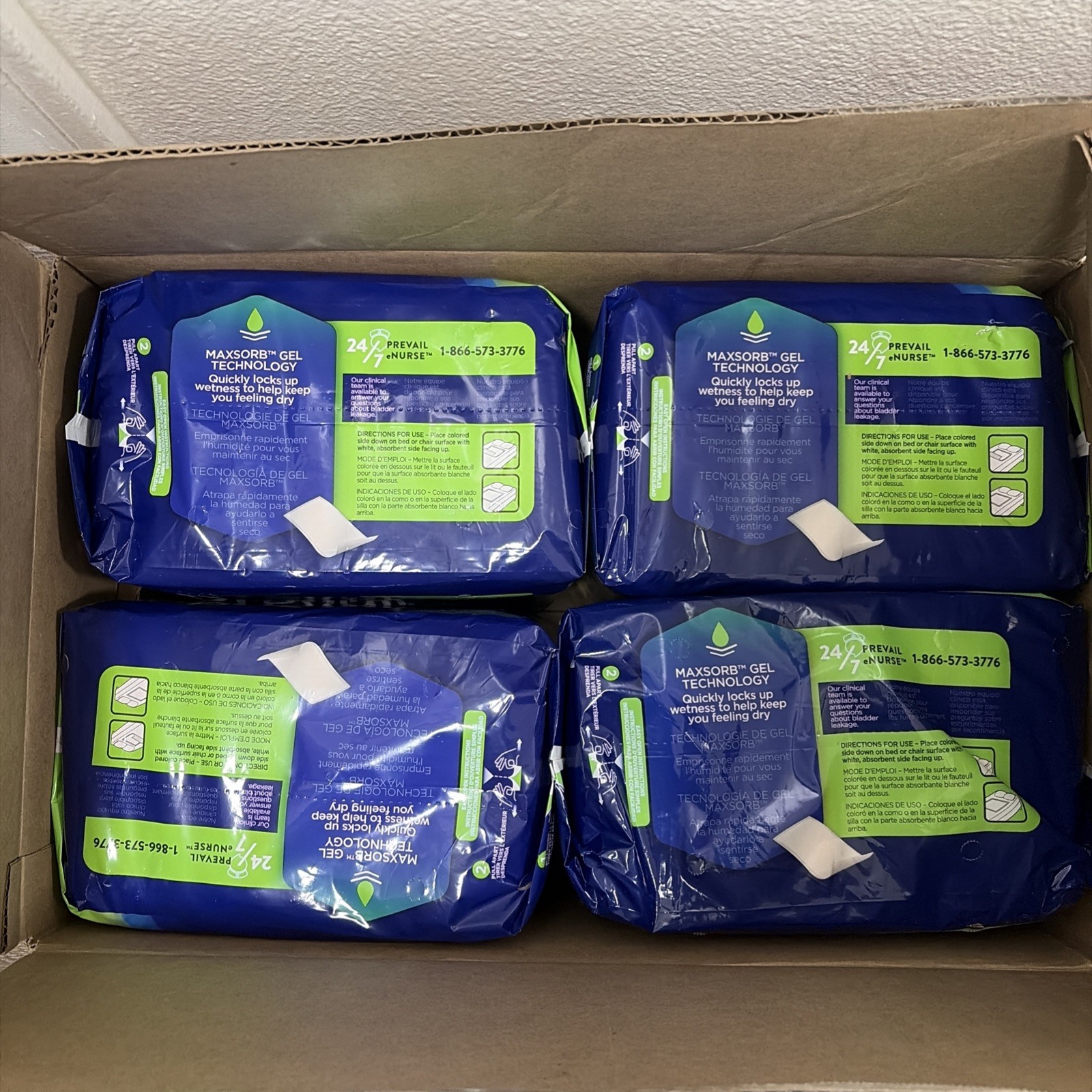 4 – Prevail Total Care Underpads 10 Count XL 30″ x 36” Super Absorbent