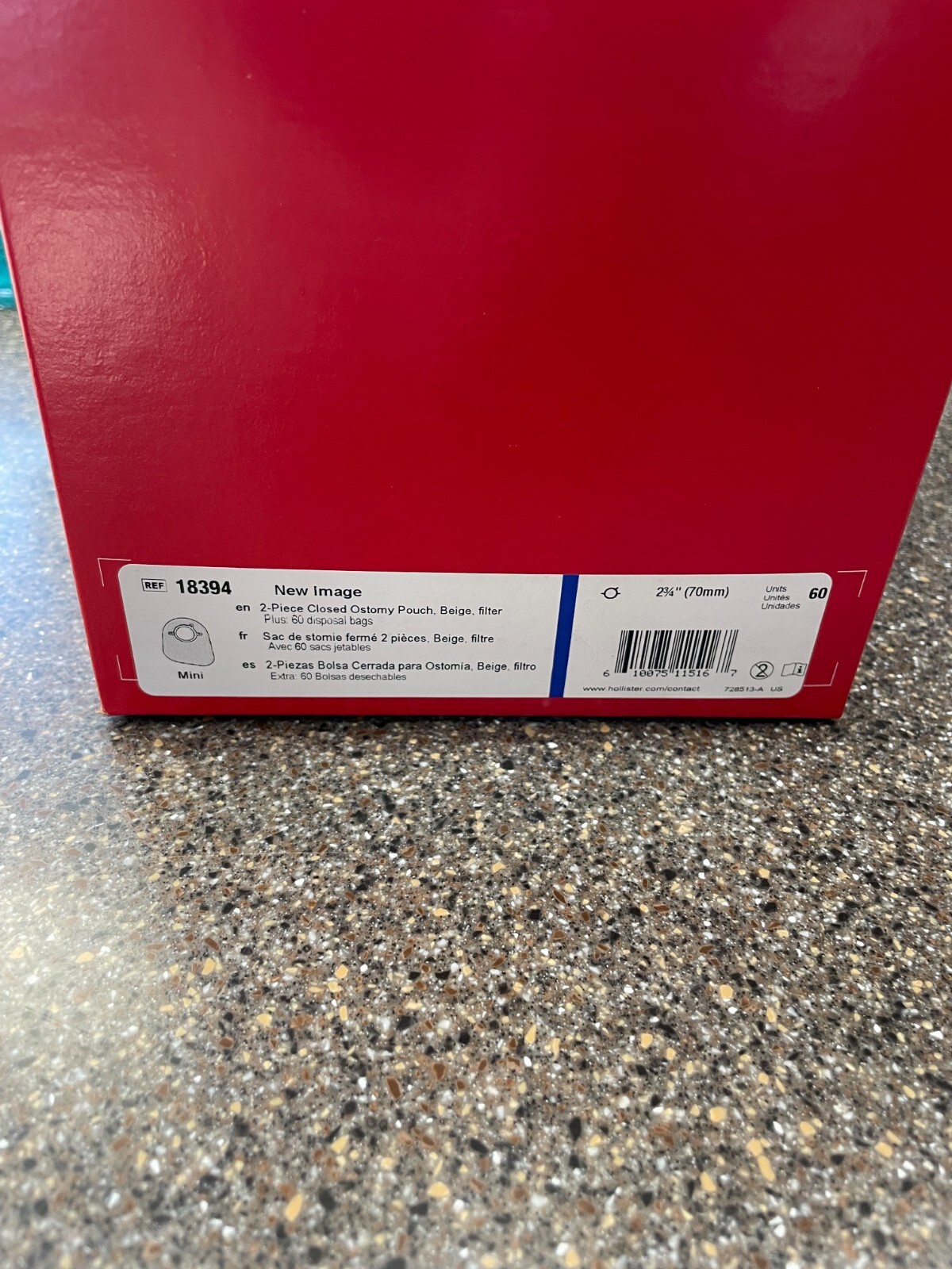 Hollister 18374 / (15 PACK) NO BOX ** 2 3/4 Closed Ostomy Pouch LARGE