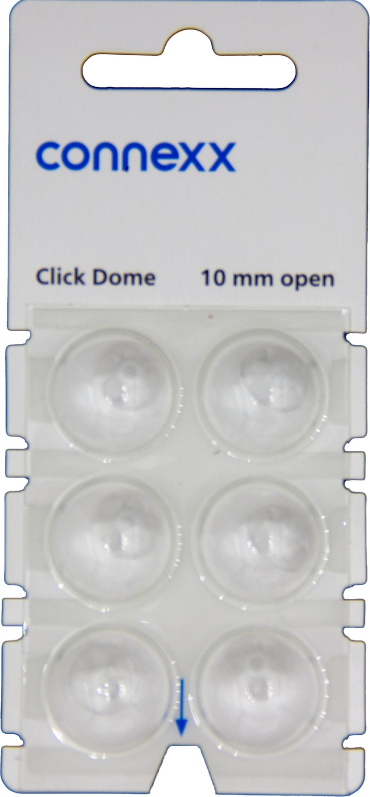5 x connexx click: open 10 mm domes 6 blister white hearing aid shields
