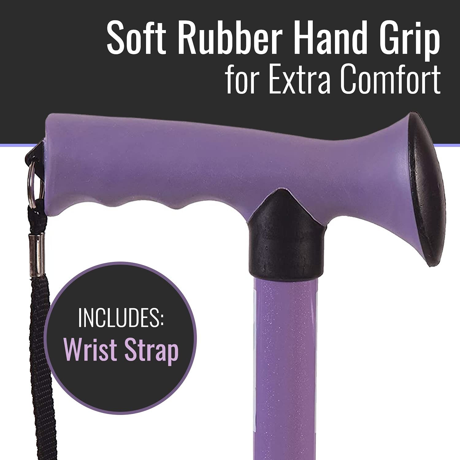 HealthSmart Folding Walking Stick, Soft Comfort Grip Collapsible Walking Stic…