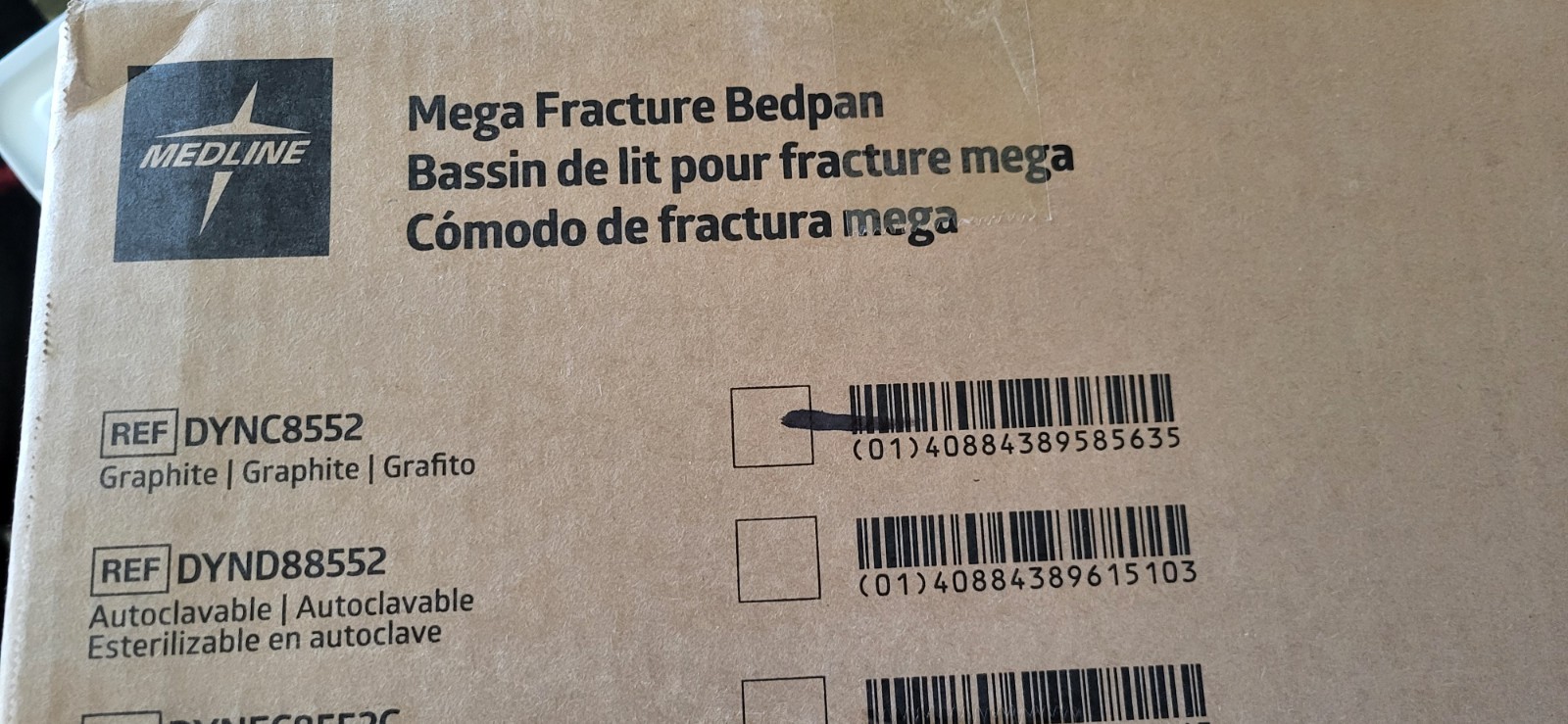 “MEDLINE” MEGA FRACTURE, GRAPHITE BARIATRIC GRAY BEDPANS DYNC8552 NEW IN BOX