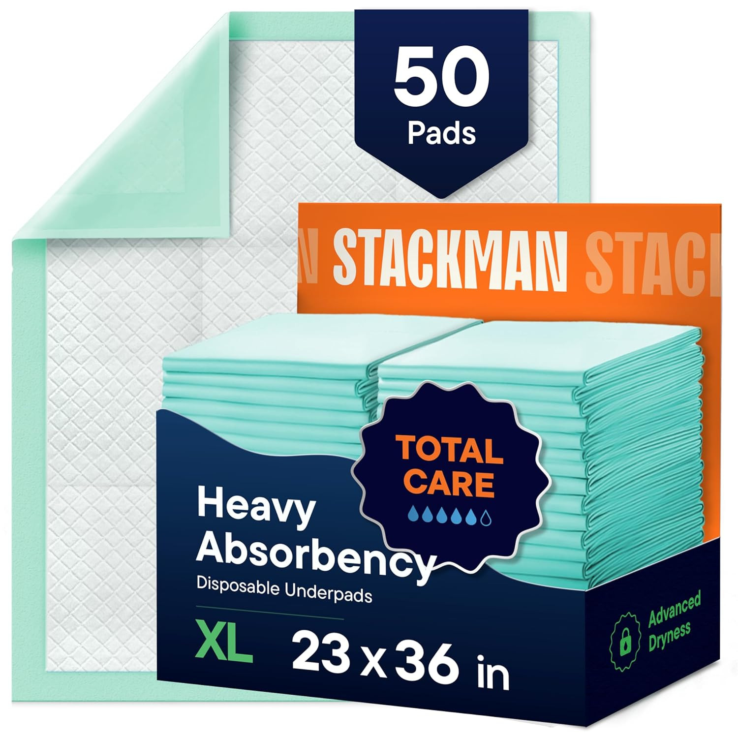 Chucks Pads Disposable [50-Pack] Underpads 23X36 Incontinence Chux Pads Absorbe
