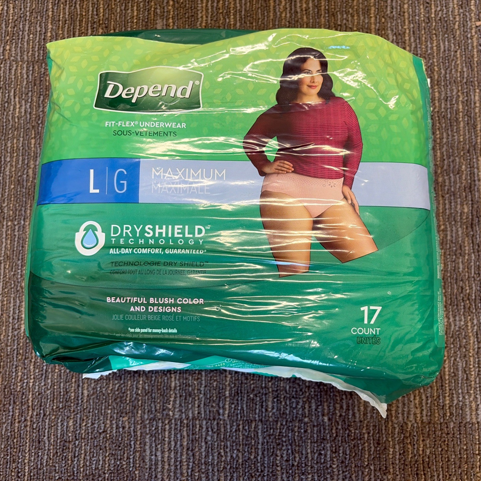 DEPEND WOMEN FIT FLEX Underwear Maximum Protection Size Large 17 Count New In Pk