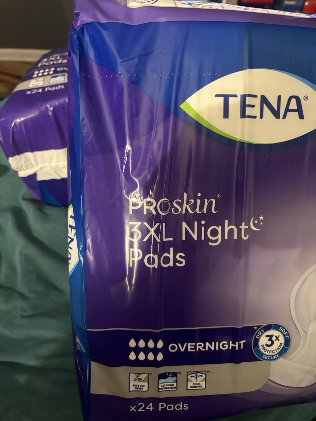48 Tena Proskin 3XL Night Pads Overnight 3x Protection Dry, Soft, Secure