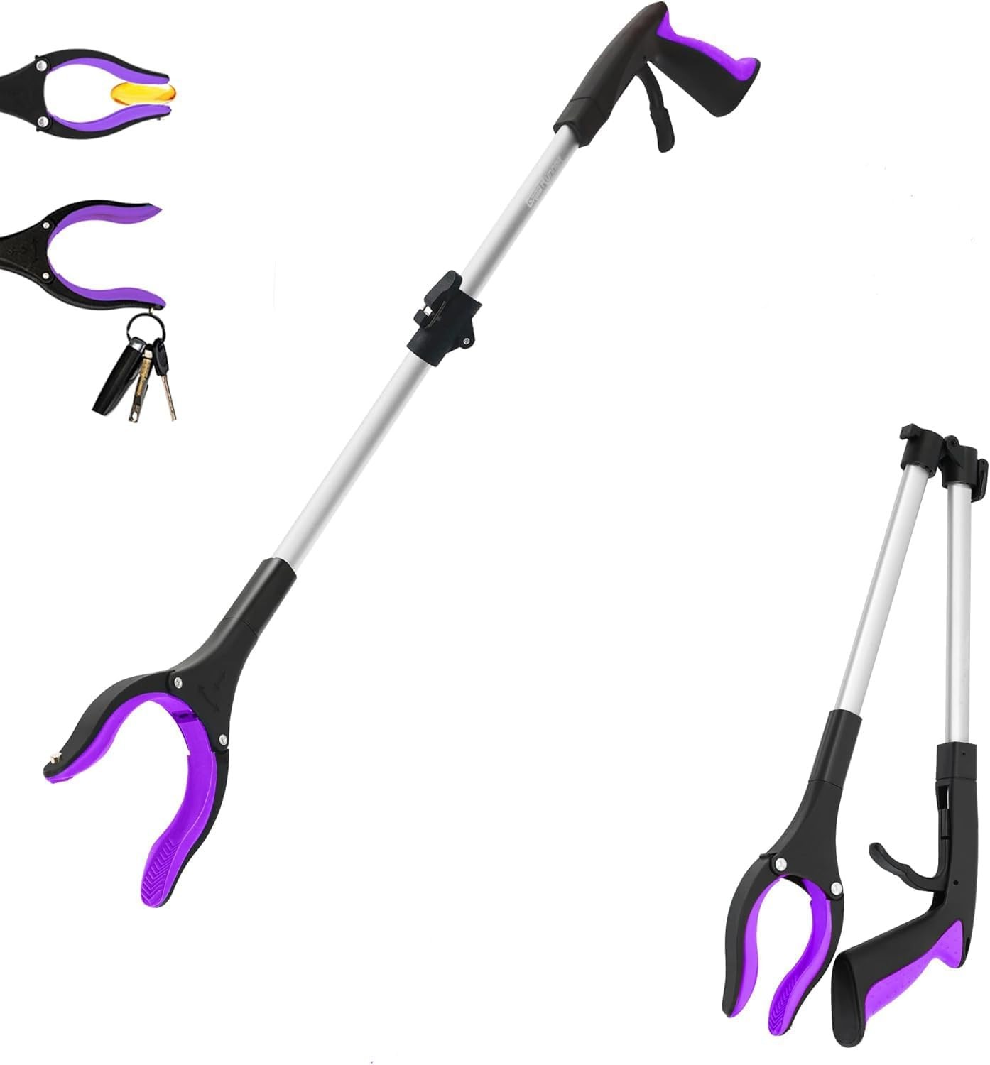 32 inch Heavy Duty(up to 10 lbs) Reacher Grabber Tool with Strong Magnetic