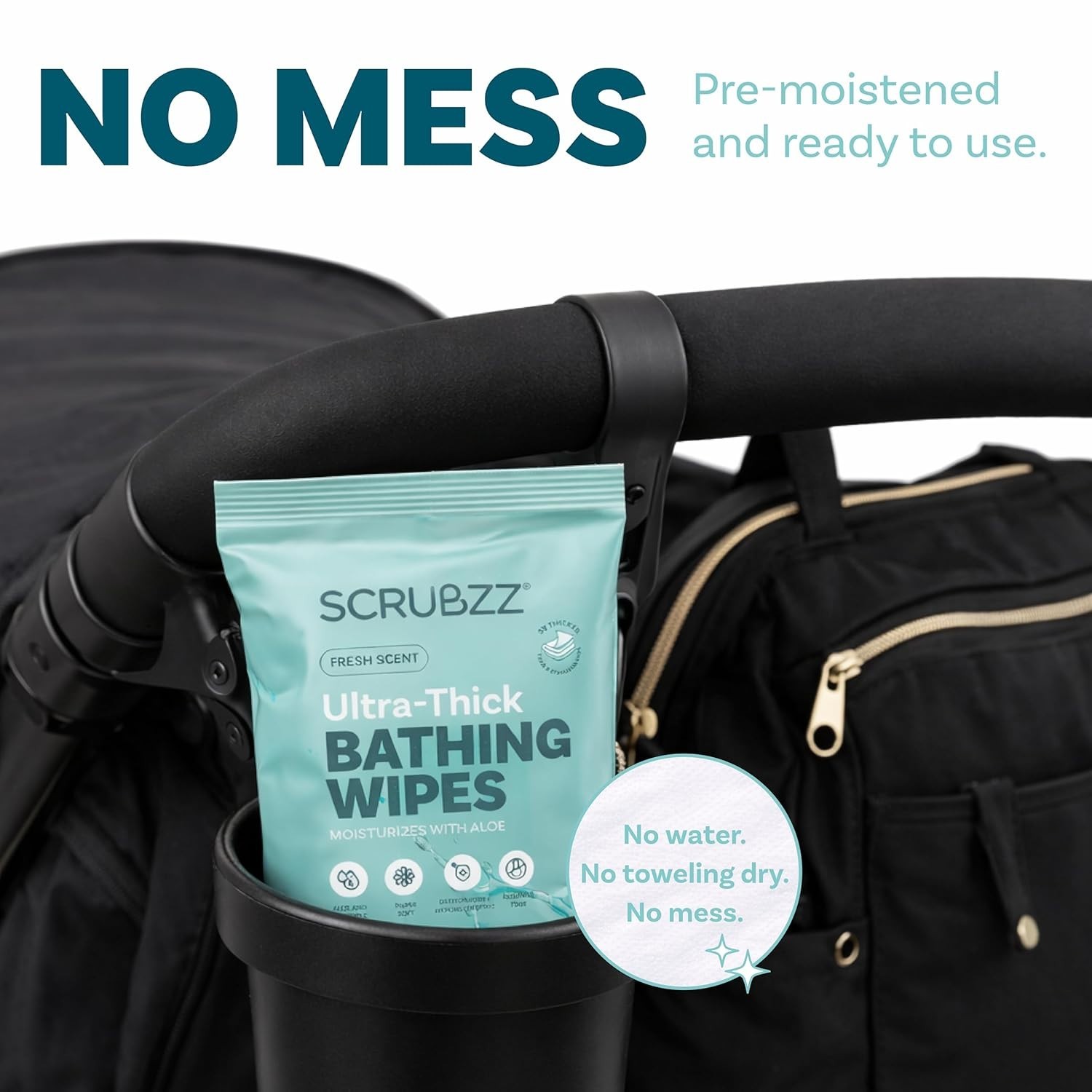 Extra Large Bath Wipes Disposable Thick Hypoallergenic Rinse-Free Body