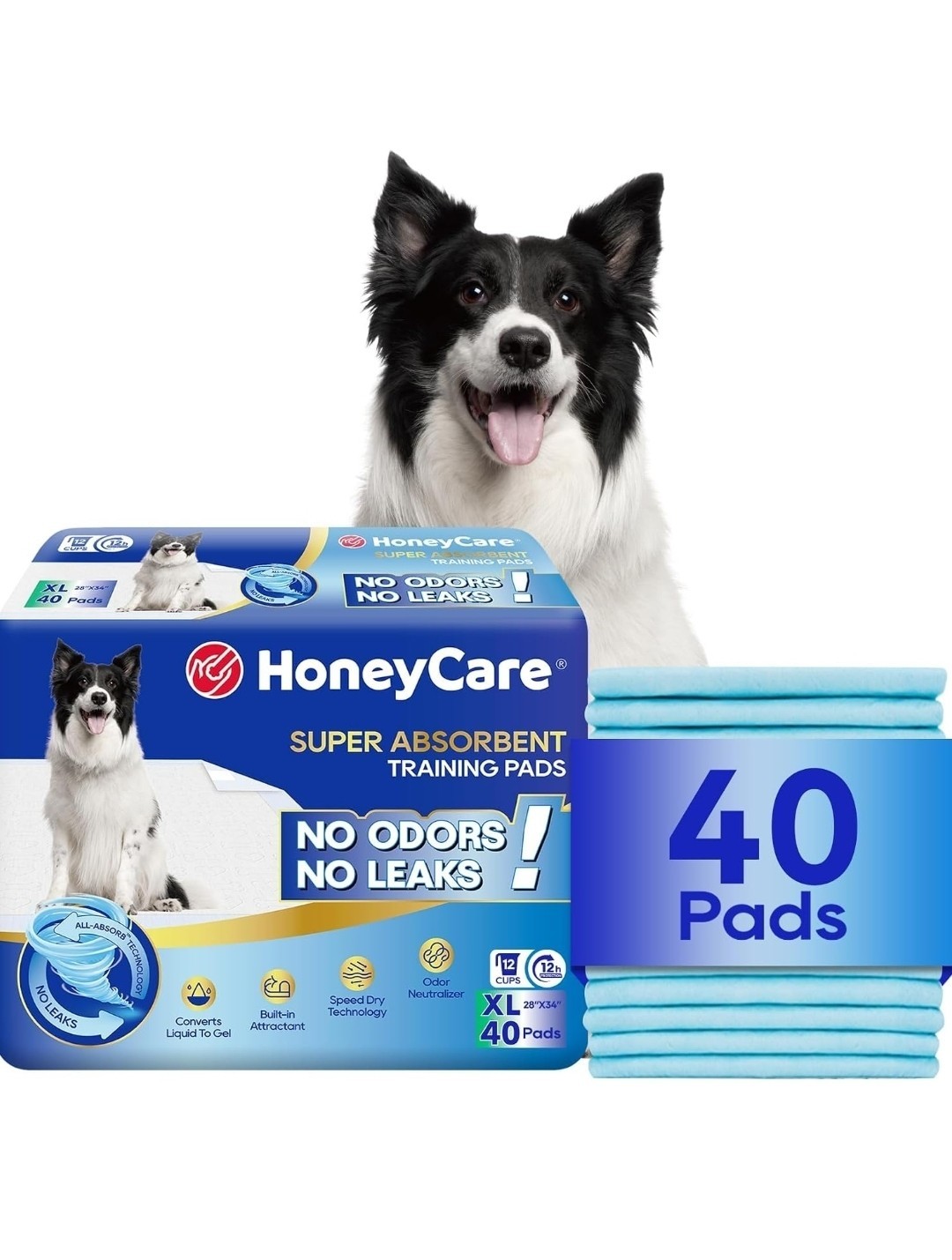 HONEY CARE All-Absorb, X-Large 28″ x 34″, 40 Count, Dog and Puppy Training