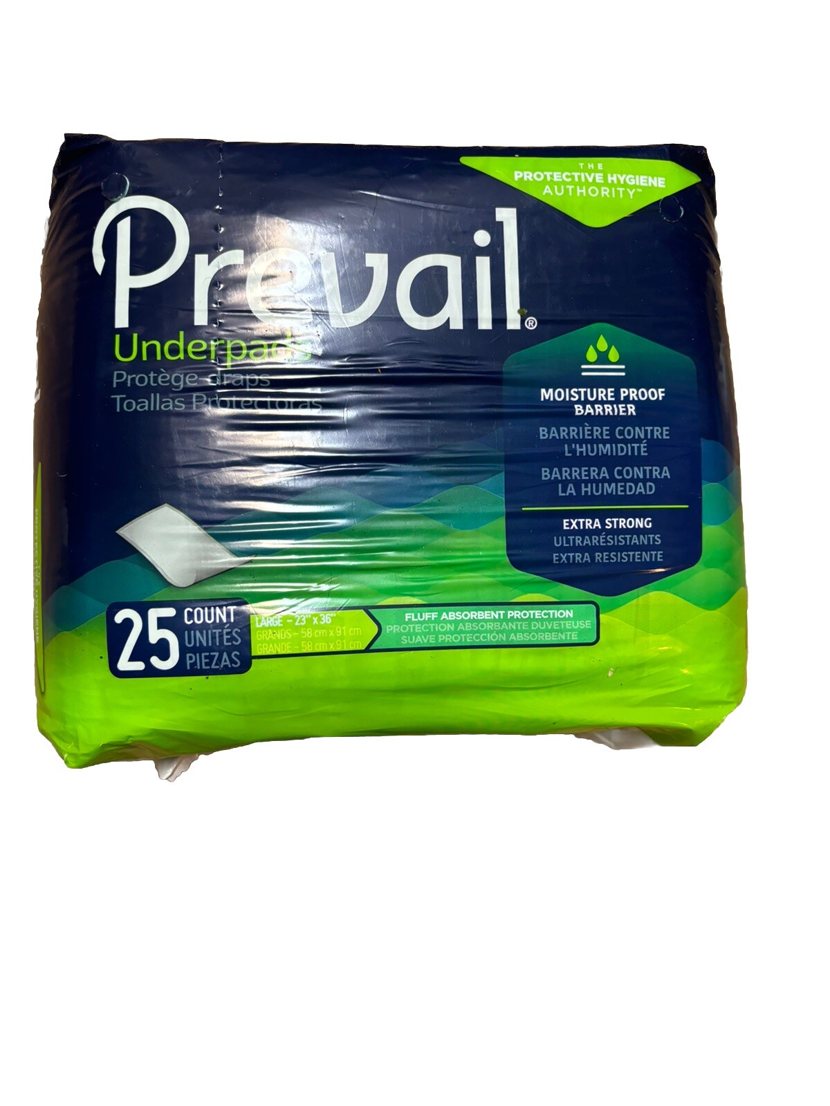 Prevail. Disposable Underpad Fluff 23X36″ UP-150/1 25 pads